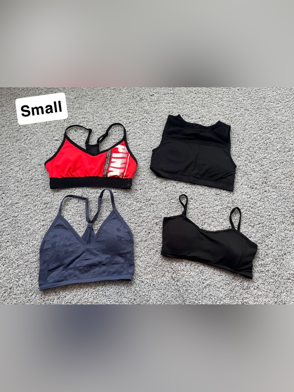 Sports Bra/ Bralette Red, Black & Navy Bundle Set